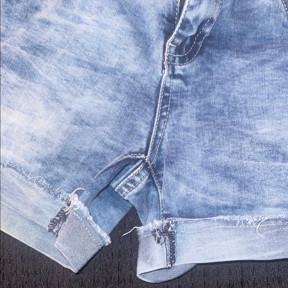 Outback Red Blue Jean Shorts Distressed Cuffed Design - Picture 4 of 7